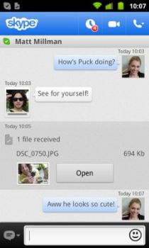 Skype para Android ahora permite compartir archivos