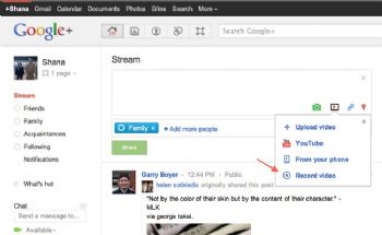 Google+ permite grabar vídeo directo sin pasar por Youtube (y más)