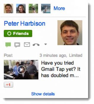 Gmail integra más detalles de Google+