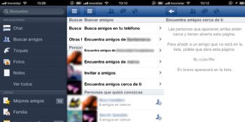 Facebook muestra qué amigos están cerca