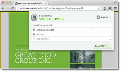 Evernote Web Clipper para Chrome ya permite capturar y guardar PDF