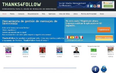 Thanks4Follow, mensajes de bienvenida automatizados para tus nuevos followers de Twitter