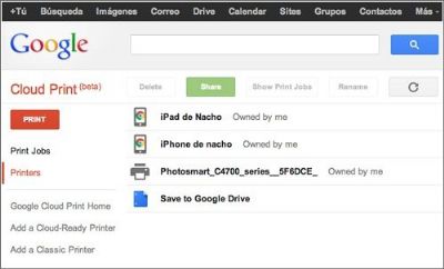 Google Cloud Print para usar una impresora desde cualquier ordenador, móvil o tablet