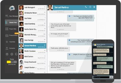 MightyText permite enviar mensajes de texto SMS desde tu PC o tablet