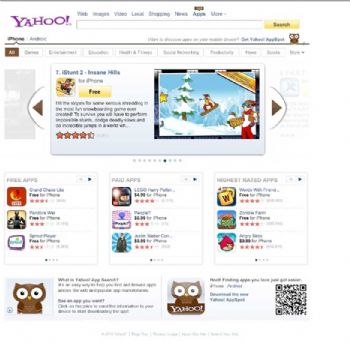 Yahoo lanza buscador de aplicaciones para Apple y Android
