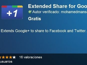 Extensión para enviar contenido de Google+ a Facebook y Twitter