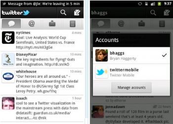 Twitter para Android, ahora con soporte para notificaciones push y cuentas múltiples