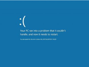 La pantalla azul de la muerte de Windows 8