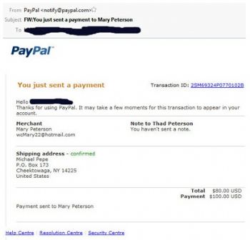 Un email falso de PayPal infecta a cientos de usuarios