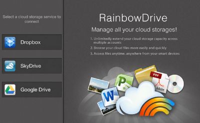 RainbowDrive, Dropbox, Google Drive y SkyDrive en una sola aplicación