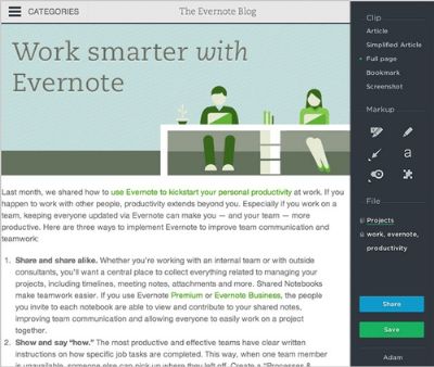 Evernote presenta Web Clipper 6 para Chrome con mejoras importantes
