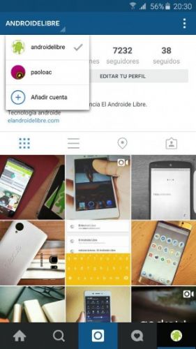 Instagram permite tener hasta cinco cuentas en un solo teléfono