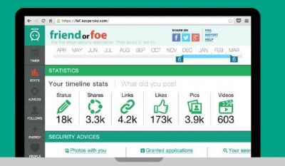 FriendOrFoe es la aplicación de Kaspersky que te dice quien es tu amigo o enemigo en Facebook