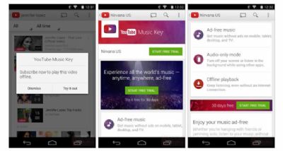 Youtube Music Key, 20 millones de canciones, sin publicidad y por $us. 10 al mes