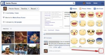 Facebook permite colocar stickers de caritas en comentarios y publicaciones de grupos