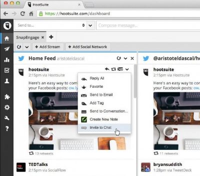 Hootsuite, la aplicación para Redes Sociales ahora permite chatear con tus contactos